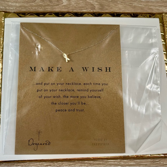 Dogeared Make a Wish - Breast Cancer Awareness - Gold Dipped Necklace, NWT - Picture 2 of 8
